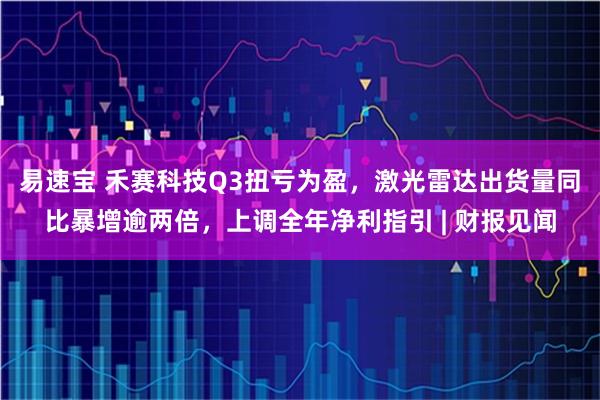 易速宝 禾赛科技Q3扭亏为盈，激光雷达出货量同比暴增逾两倍，上调全年净利指引 | 财报见闻